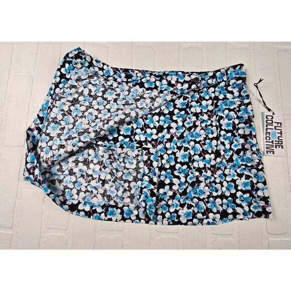 Future Collective Floral Wrap Mini Skirt Size 14 - Picture 4 of 4
